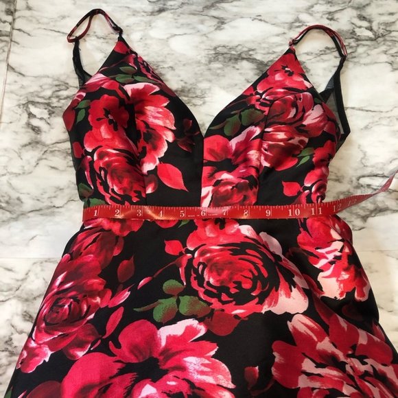 B. Smart - Floral Print Mini Homecoming Dress - 3 - Picture 9 of 11